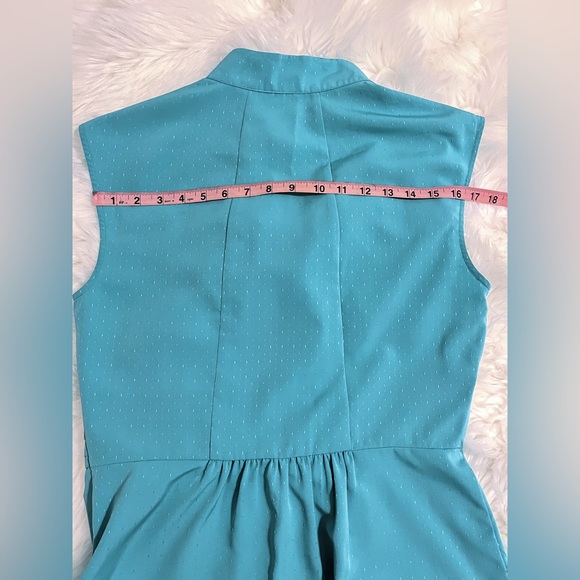 Gianni Binni Sleeveless Ruffled Pleated Business Professional Blouse Size M - Picture 7 of 11